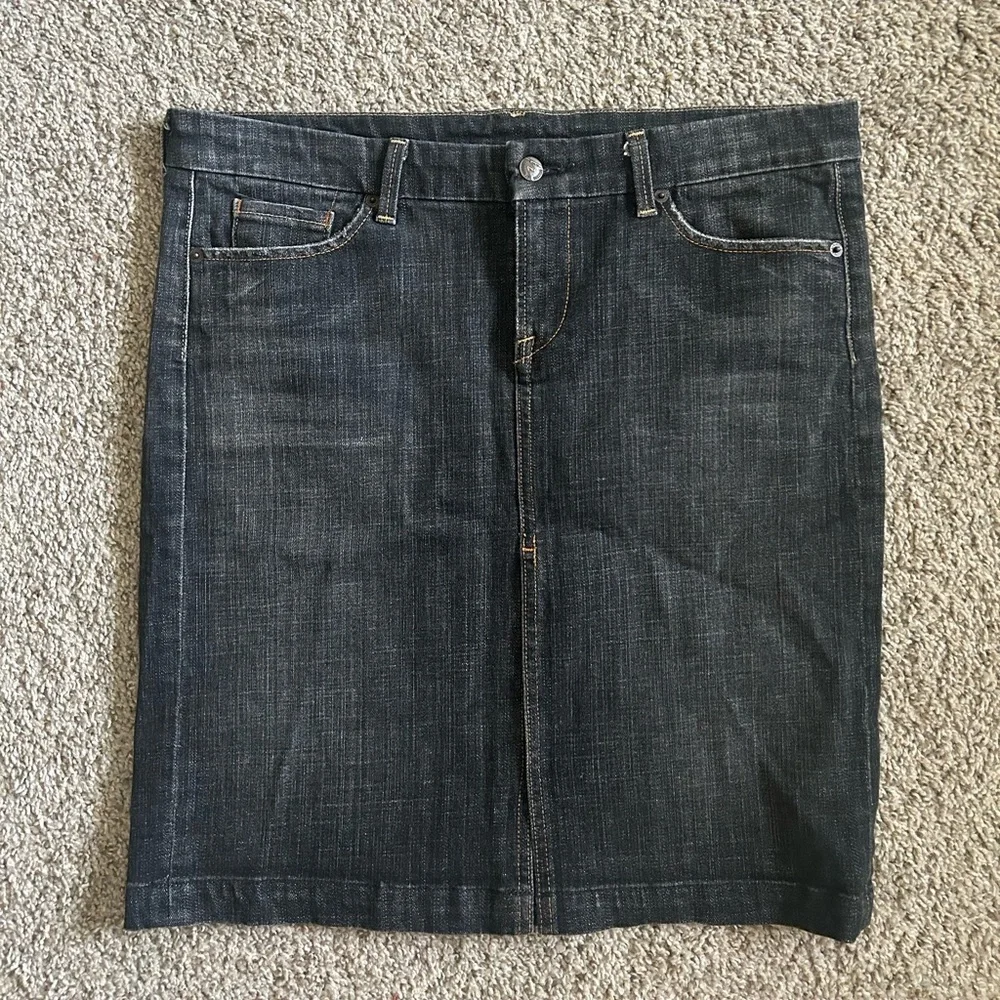 Citizens Of Humanity Dark Denim Skirt Sophia Knee Length Cotton Business Size 31